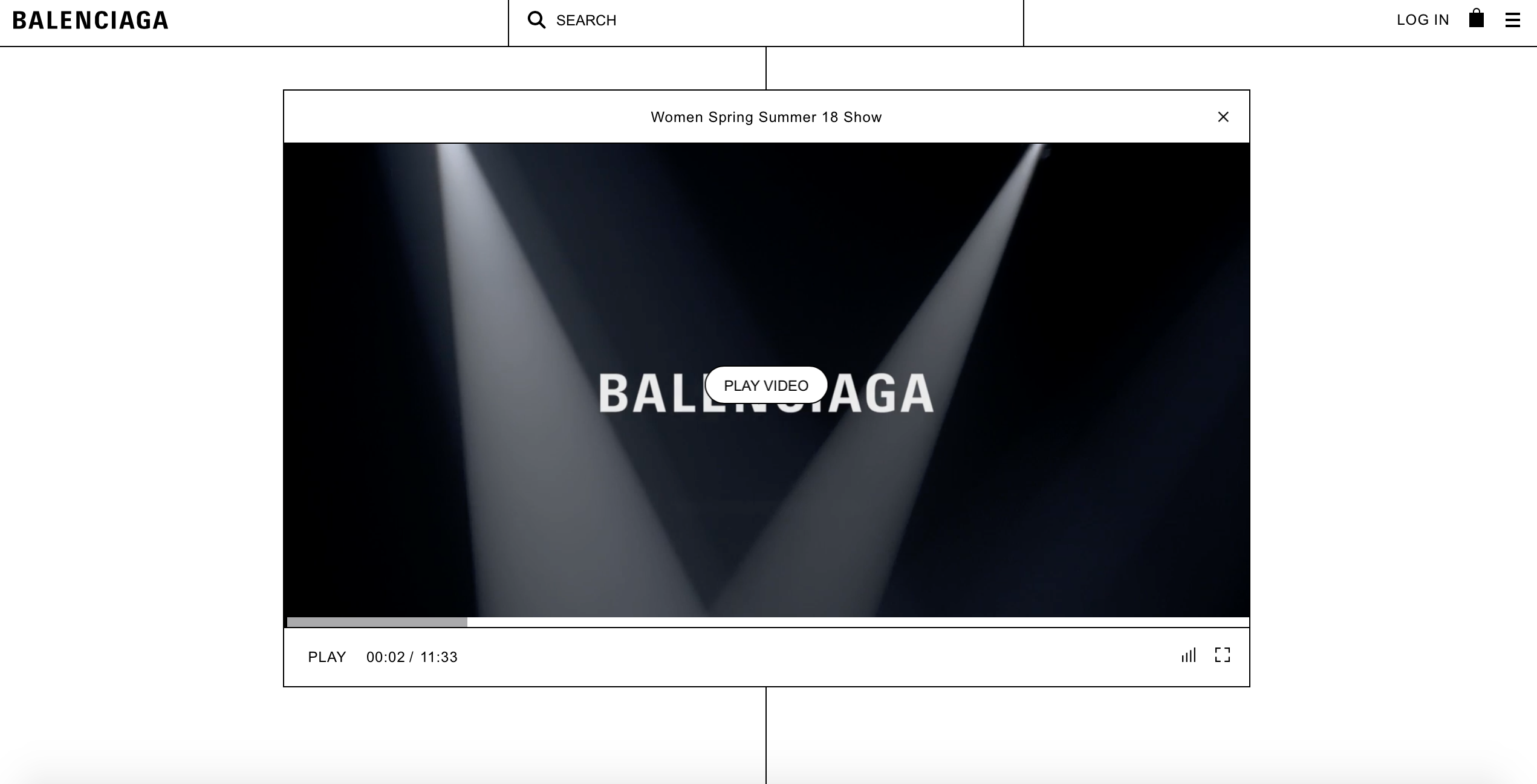 Balenciaga website and brand